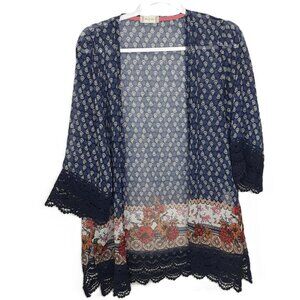 Altar'd State Floral Crochet Lace Kimono M Boho Festival Western Beach Pool